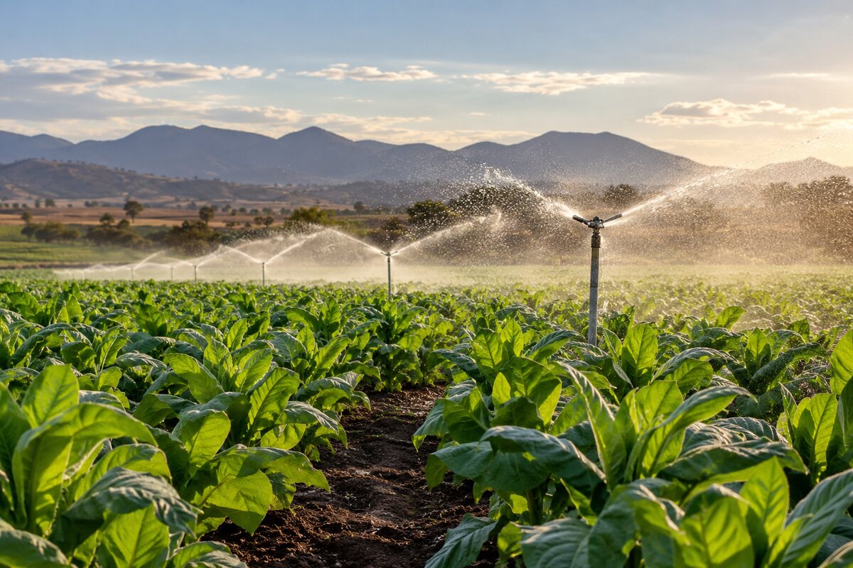 AI-generated illustration: Water across the crop